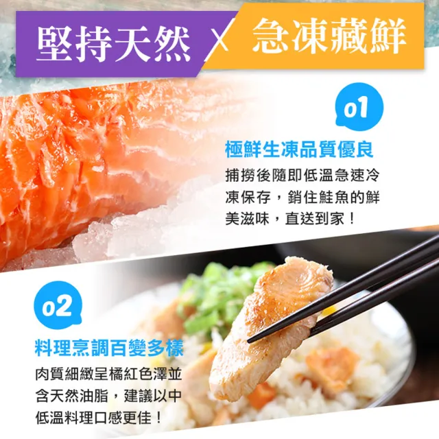 【愛上海鮮】任選999免運 鮮凍智利鮭魚2片組(2片裝/250g±10%/包)