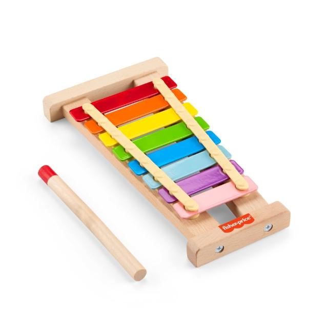 【Fisher price 費雪】木製彩虹鐵琴(匯樂感統玩具/兒童玩具/彌月禮/啟蒙玩具/扮扮家酒)