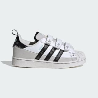 【adidas 愛迪達】Superstar CF C 中童 休閒鞋 運動 經典 三葉草 魔鬼氈 貝殼頭 白黑(IG6993)