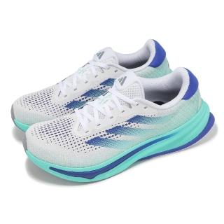 【adidas 愛迪達】慢跑鞋 Supernova Rise M 男鞋 白 水藍 透氣 輕量 運動鞋 愛迪達(ID3599)