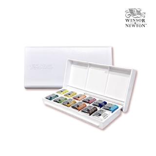 【英國溫莎牛頓Winsor&Newton】Cotman學生級塊狀水彩12色(含水彩筆)