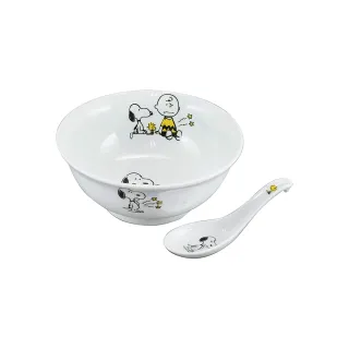 【yamaka】SNOOPY史努比 陶瓷餐碗附勺組 18cm 肚子餓(餐具雜貨)