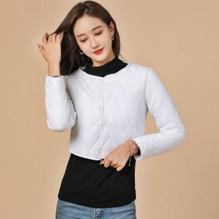 【巴黎精品】現貨+預購 鋪棉外套休閒夾克(短版保暖加絨修身女外套4色a1hp8)