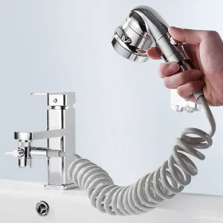 【LZQ】龍頭一分二出水轉接器 洗手臺外接式三擋調節蓮蓬頭 開關節水器 分水器 龍頭延伸器 淋浴花灑組