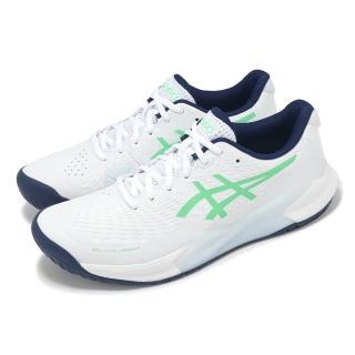 【asics 亞瑟士】網球鞋 GEL-Challenger 14 男鞋 白 綠 緩衝 亞瑟膠 運動鞋 亞瑟士(1041A405103)