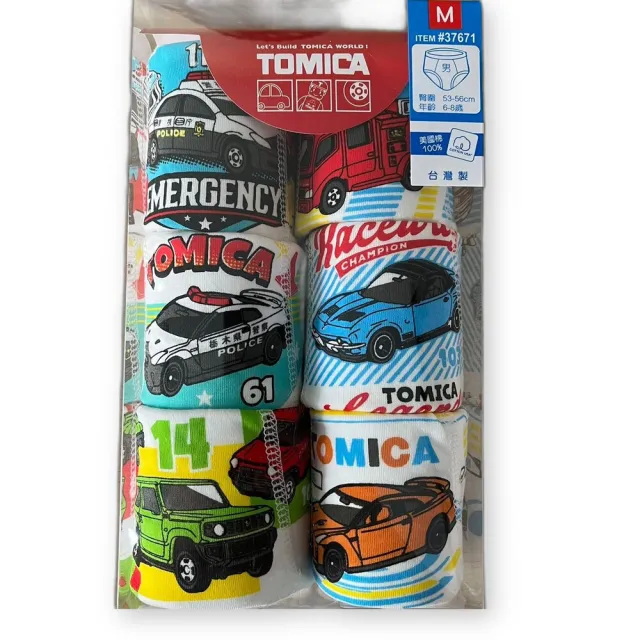 【TOMICA】台灣製男童三角內褲6入-TOMICA車車款