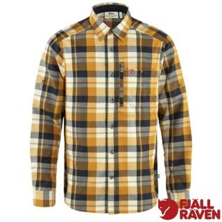 【Fjallraven】小狐狸 男 Fjallglim Shirt 長袖保暖襯衫.運動休閒上衣(81380-232-555 蕎麥棕/暗深藍)