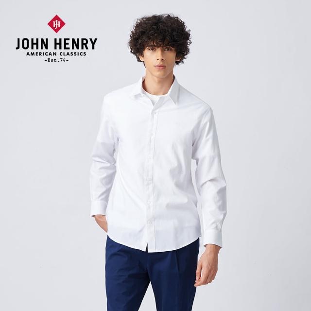 【JOHN HENRY】Essential 質感長袖襯衫-白色