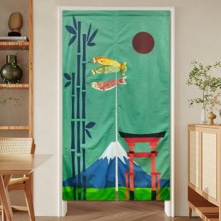 【BonBon naturel】鯉魚神社-加厚穿桿式長門簾/裝飾簾-85cm*150cm(門簾/風水簾/長門簾/免打孔穿桿門簾)