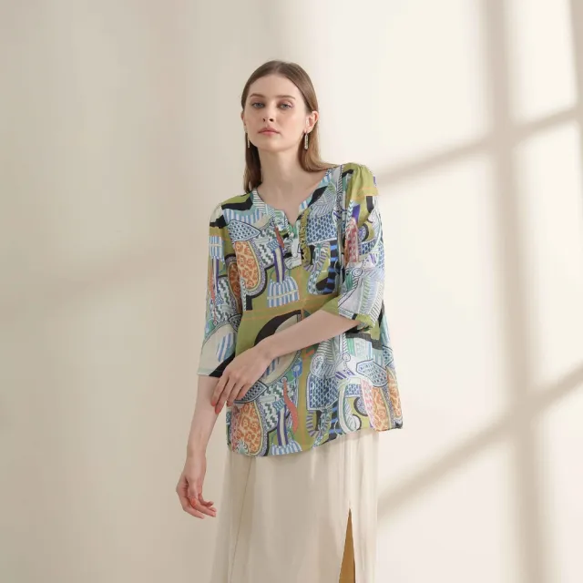 YASA 絲柔渲彩名媛精品上衣