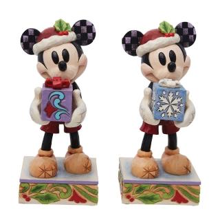 【Enesco】精品家飾 Disney 迪士尼 米奇手拿聖誕禮物居家擺飾(款式隨機出貨)
