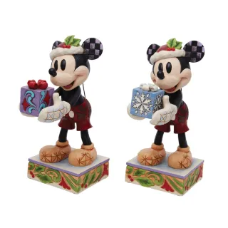 【Enesco】精品家飾 Disney 迪士尼 米奇手拿聖誕禮物居家擺飾(款式隨機出貨)