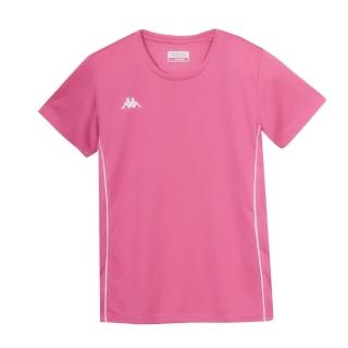 【KAPPA】義大利時尚吸濕排汗女性短袖圓領衫(桃粉 321T3IW530)