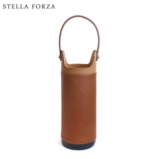 【Stella Forza 本革九號製所】特色圓筒單支紅酒提袋-橙香暖暖(酒袋 紅酒)