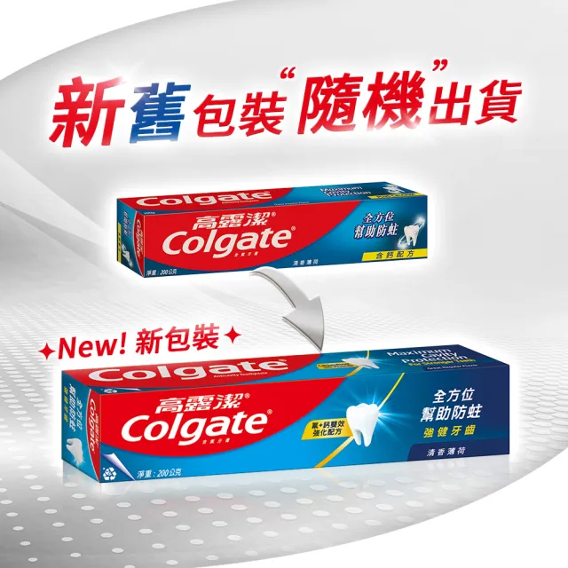 【Colgate 高露潔】清香特涼薄荷牙膏200gX8入(全齒防護/口氣清新)