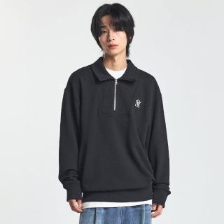 【MLB】小Logo半拉鍊長袖大學T 紐約洋基隊(3AMTB0944-50BKS)