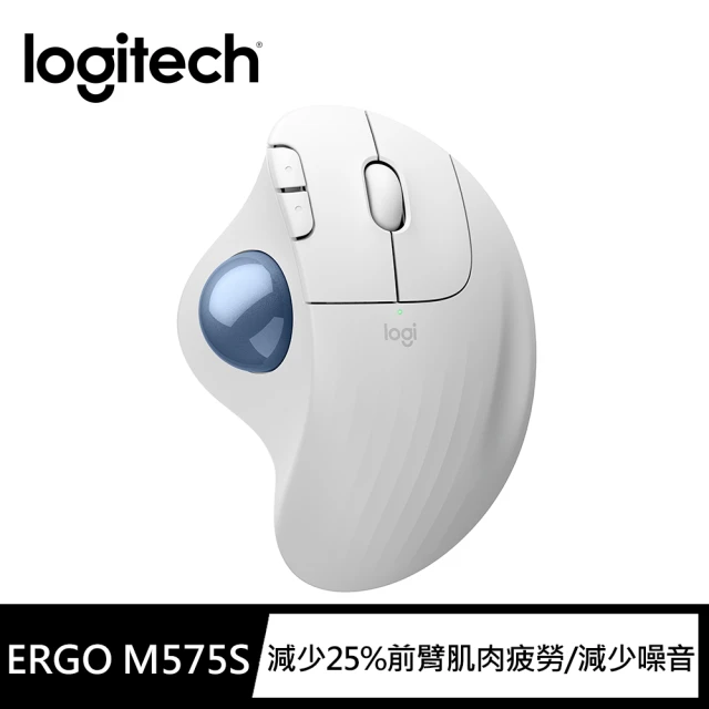 Logitech 羅技 Ergo M575S 無線軌跡球(珍珠白)