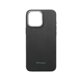 【PITAKA】iPhone16 Pro 航太纖維磁吸手機殼 經典黑(13g 全球最薄 MagSafe)
