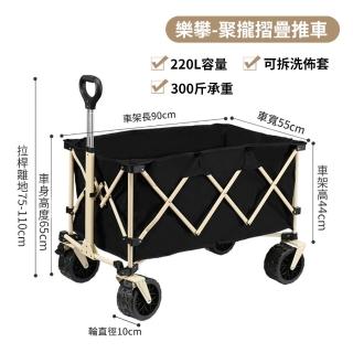 【Felsted】露營折疊式手推車 便捷野餐拖車 LP-G07(加粗加寬車架鋼管 堅固耐用 展開尺寸：105*55*110CM)