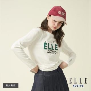 【ELLE ACTIVE】男女同款 基礎百搭長袖T恤-白色(EA24A2F1701#90)