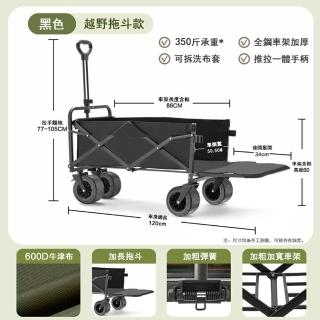 【Felsted】戶外營地車 多功能折疊式手推車 ZQ-K06(推拉一體手柄 加粗車架鋼管 超強承重 防水不生鏽)