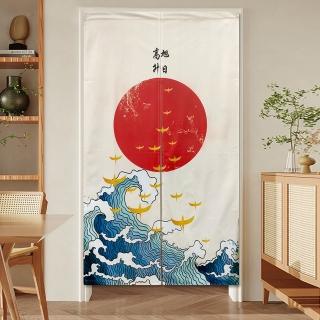 【BonBon naturel】旭日高升-加厚穿桿式長門簾/裝飾簾-85cm*150cm(門簾/風水簾/長門簾/免打孔穿桿門簾)