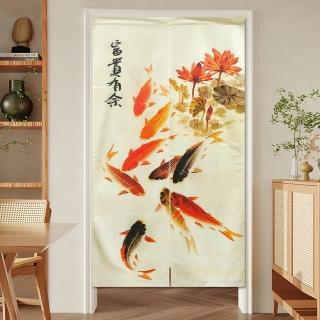 【BonBon naturel】富貴有餘-加厚穿桿式長門簾/裝飾簾-85cm*150cm(門簾/風水簾/長門簾/免打孔穿桿門簾)