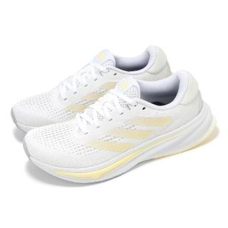 【adidas 愛迪達】慢跑鞋 Supernova Rise W 女鞋 白 黃 透氣 輕量 運動鞋 愛迪達(ID3593)