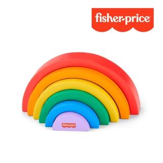 【Fisher price 費雪】木製彩虹疊疊樂(益智疊疊樂/匯樂感統玩具/兒童玩具/彌月禮/啟蒙玩具)