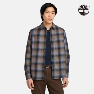 【Timberland 官方旗艦】男款灰色法蘭絨長袖襯衫(A5M4TEFE)