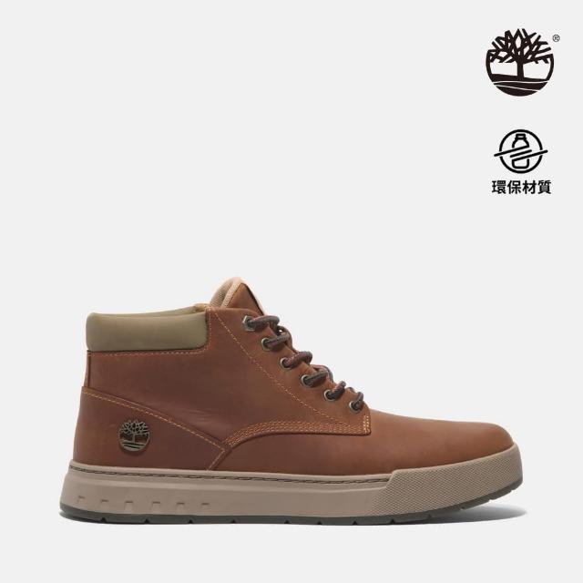 【Timberland】男款暗橙色皮革中筒休閒鞋(A69FNEJD)