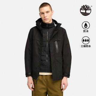 【Timberland】男款黑色Super Benton 3合1防水工殼外套(A2M6X001)