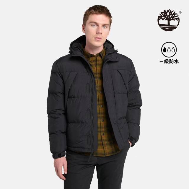 【Timberland】男款黑色防潑水保暖外套(A6653001)