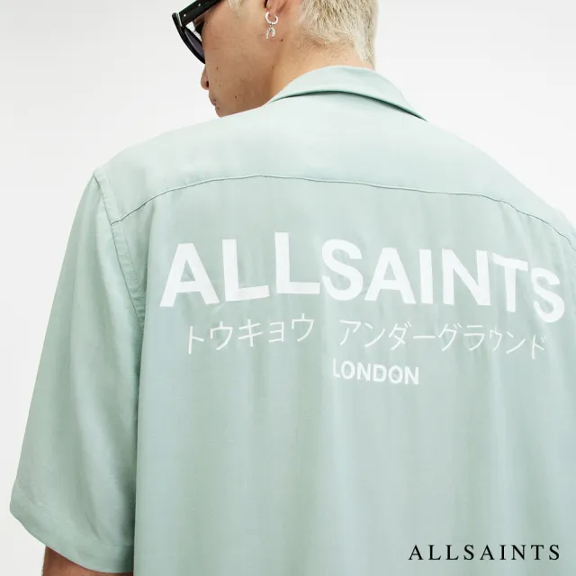 【ALLSAINTS】人造絲寬鬆印花公羊頭骨短袖襯衫(多款任選)