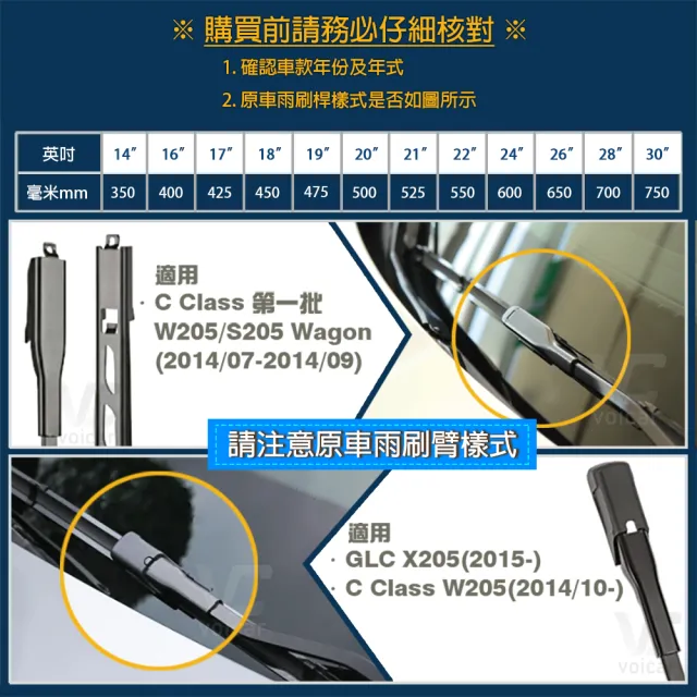 【美國SilBlade】Mercedes Benz C Class W205 / GLC X253 C253 專用(Flex軟骨超撥水矽膠雨刷)