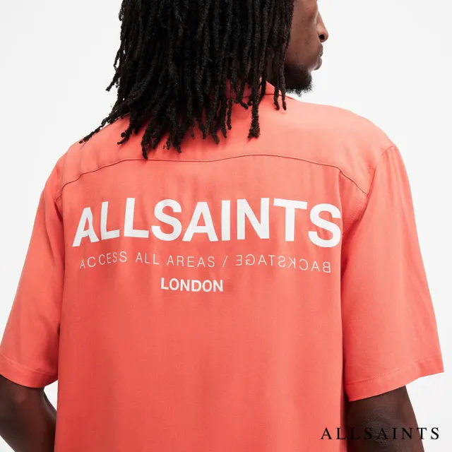 【ALLSAINTS】人造絲寬鬆印花公羊頭骨短袖襯衫(多款任選)