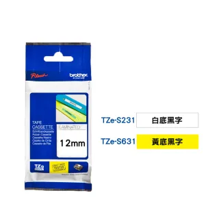 【brother】12mm TZe超黏性護貝標籤帶(適用:H110/D200SN/P300BT/P710BT/P910BT/610BT/P750W)