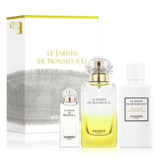 【Hermes 愛馬仕】李先生的花園淡香水禮盒-淡香水50ml+小香7.5ml+身體乳40ml(平行輸入)