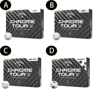 【Callaway 卡拉威】CHROME TOUR X 24 四層高爾夫球(2024 超遠距四層球 12顆入 4-Piece 643226112)