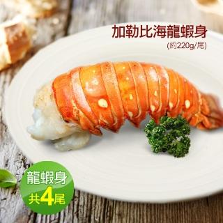 【築地一番鮮】蔚藍海-加勒比海8盎司龍蝦身4隻(約220g/尾)