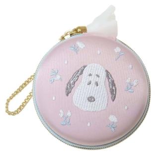 【SHO-BI 粧美堂】SNOOPY 史努比 春日芬芳系列 刺繡圓形收納包 硬殼收納包