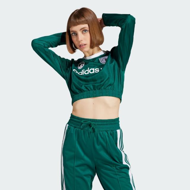 【adidas 愛迪達】短版長袖上衣 女 - Originals IR9803