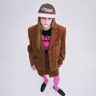 【MARDI MERCREDI】雙色復古棒球帽 咖啡 粉 草寫LOGO 可調式 CAP MARDI VINTAGE LOGO TWO TONE