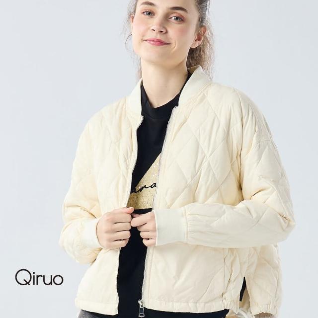 【Qiruo 奇若名品】保暖羽絨外套1003E 白色-立領拉鍊式(M-L)