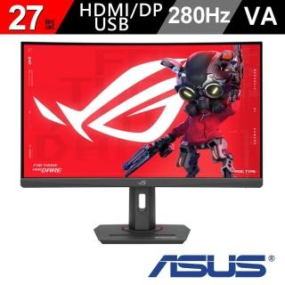 【ASUS 華碩】ROG Strix XG27WCMS 27型 2K 280Hz 曲面電競螢幕(HDR/1ms/FreeSync)