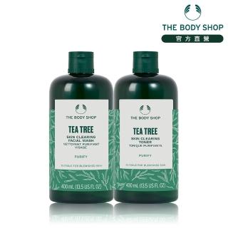 【THE BODY SHOP 美體小舖】升級版茶樹淨膚大容量組(潔面膠400ML+調理水400ML)