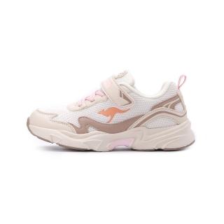 【KangaROOS】20-23cm WAVY 輕量魔鬼氈運動鞋 米棕 中大童鞋 KK41811