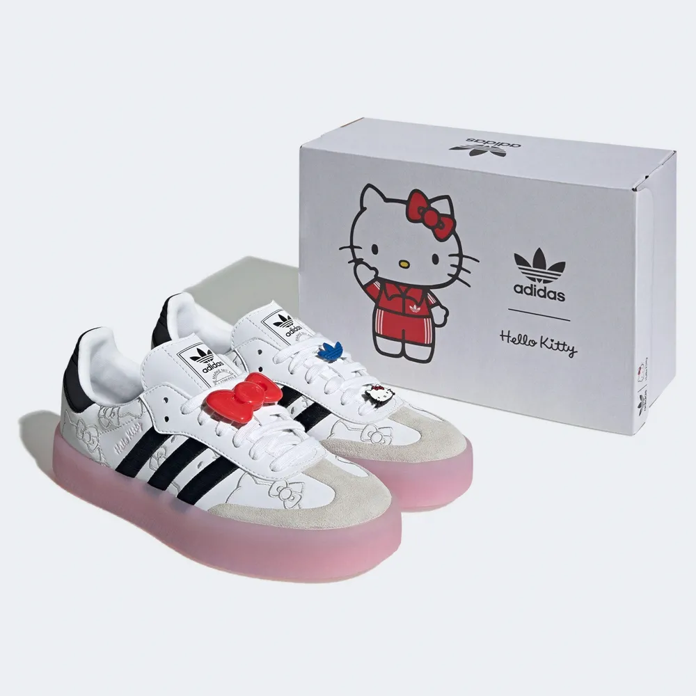 【adidas 愛迪達】SAMBAE X HELLO KITTY 運動休閒鞋(IG4450 女鞋 ORIGINALS休閒鞋 白)