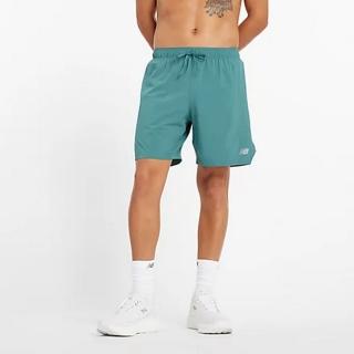 【NEW BALANCE】 NB 運動短褲 7吋RC短褲 慢跑褲 運動褲 輕盈舒適 男款 綠色(MS41283NUS-F)