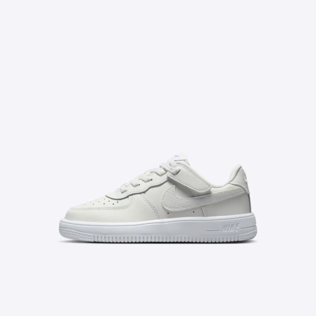 NIKE 耐吉 Force 1 Low EasyOn Lv8 1 PS 中童 休閒鞋 魔鬼氈 米白(FV6104-100)